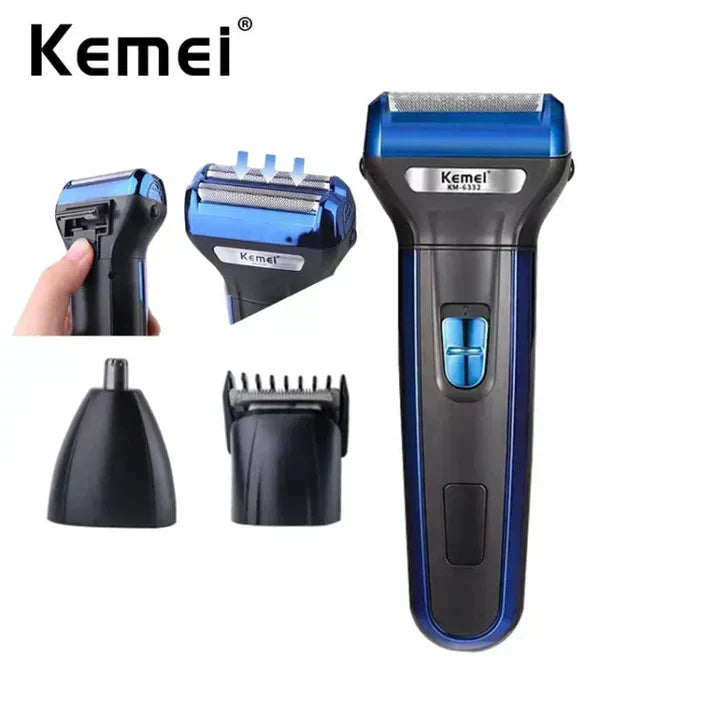 KEMEI 3 in 1 Rechargeable Hair Clipper Trimmer & Shaver