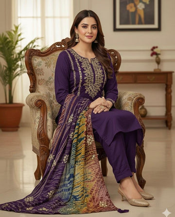 BEAUTIFUL FEMALE SUIT WITH GOTA DESIGN
