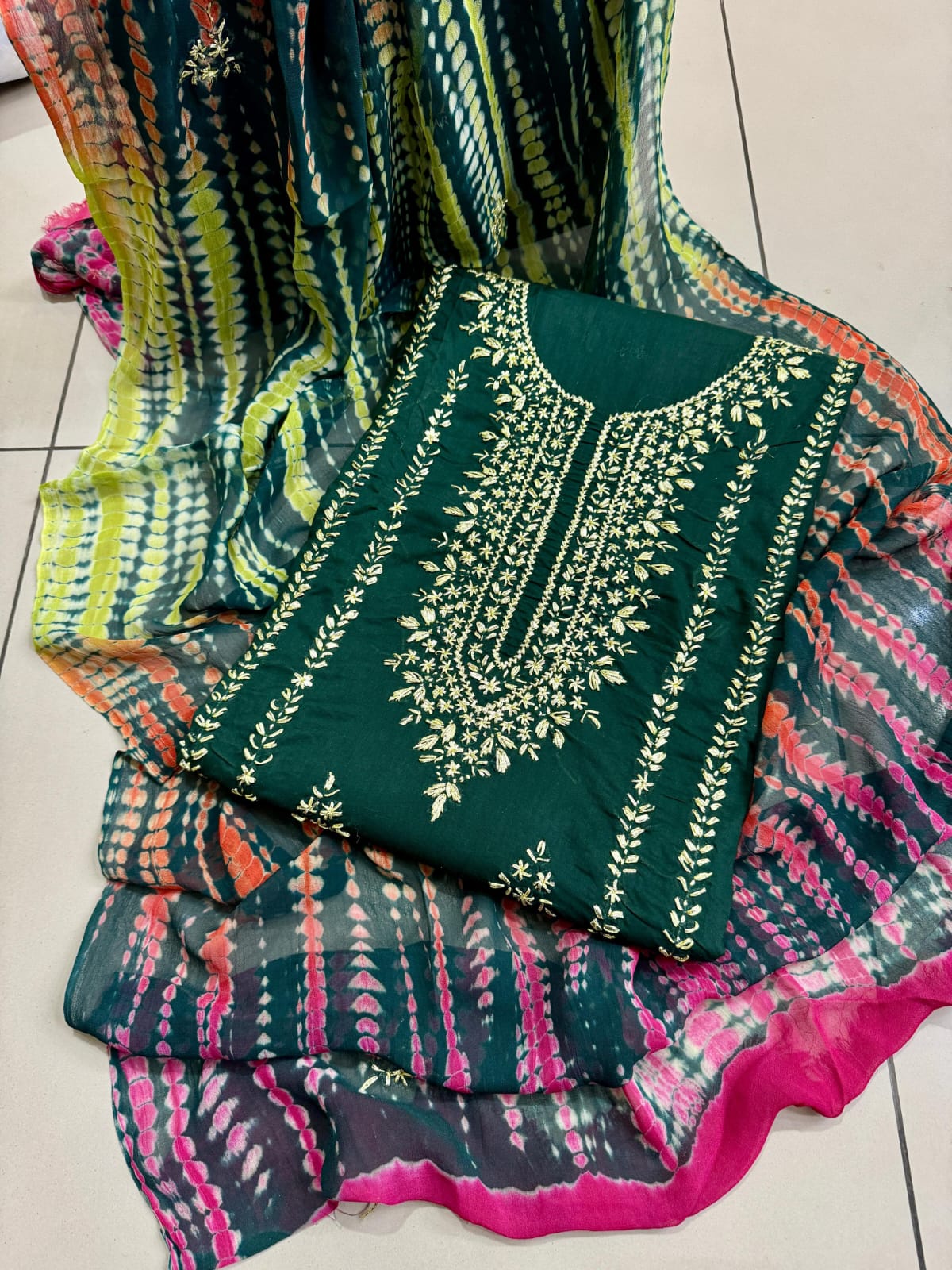 BEAUTIFUL FEMALE SUIT WITH GOTA DESIGN