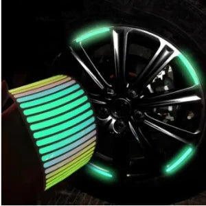 Car & Bike Wheel Hub Reflective Luminous Stickers
