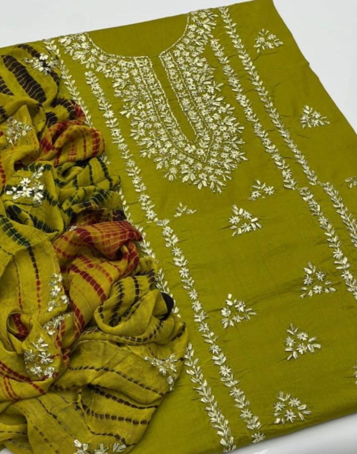 Embroidered Printed 3-Piece Lawn Suit with Striped Dupatta – Elegant Pakistani Wear