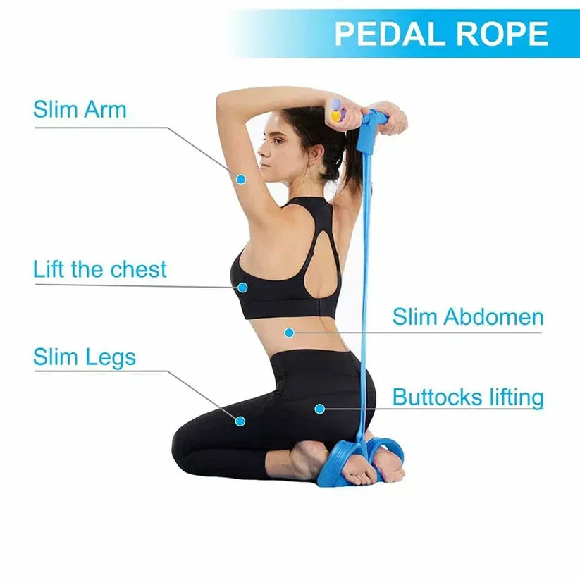 Pedal Resistance Band Tummy Trimmer - (Random Colors)