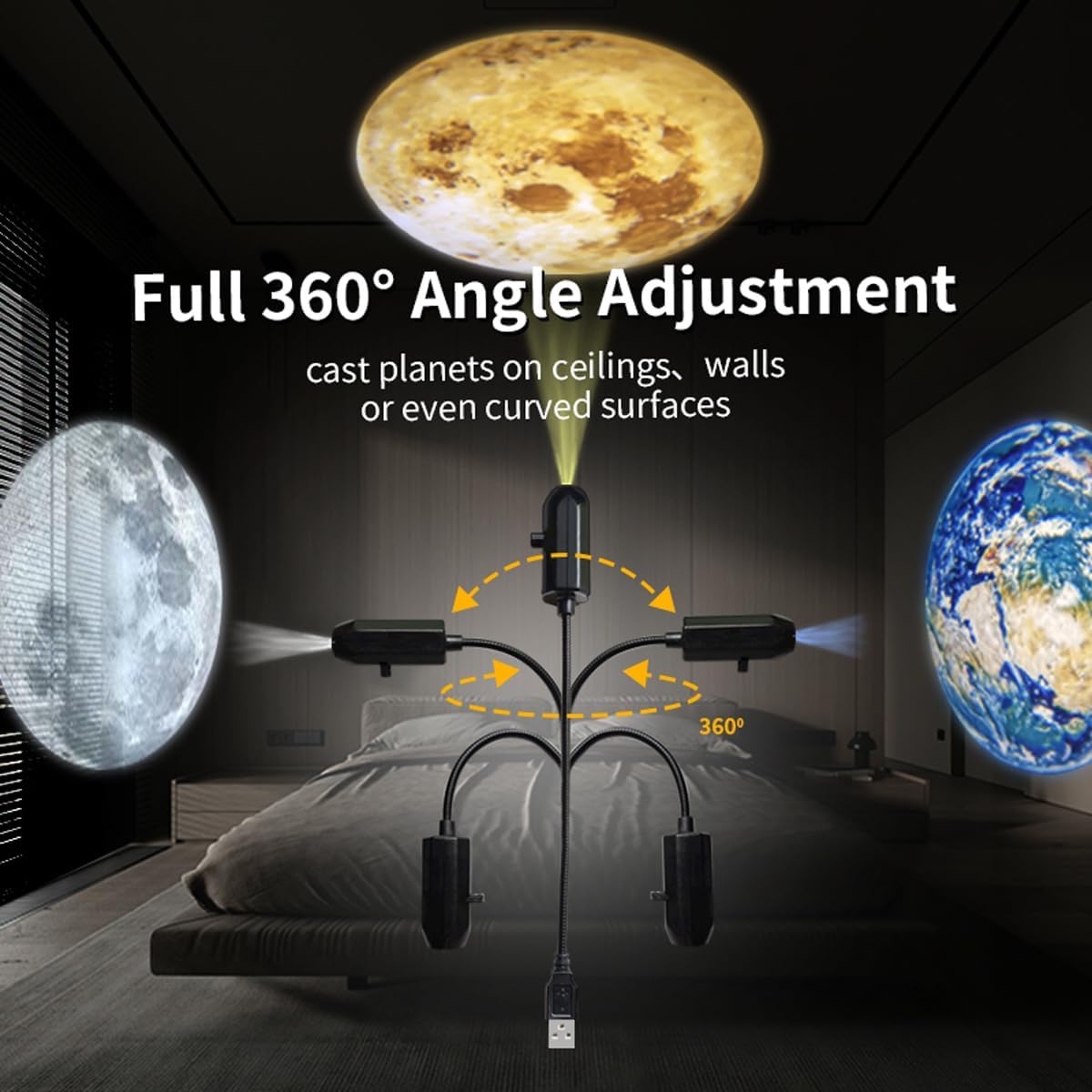 MOON ROOF LIGHT FOR NIGHT WITH 6 DIFFERENT GALAXY LENS