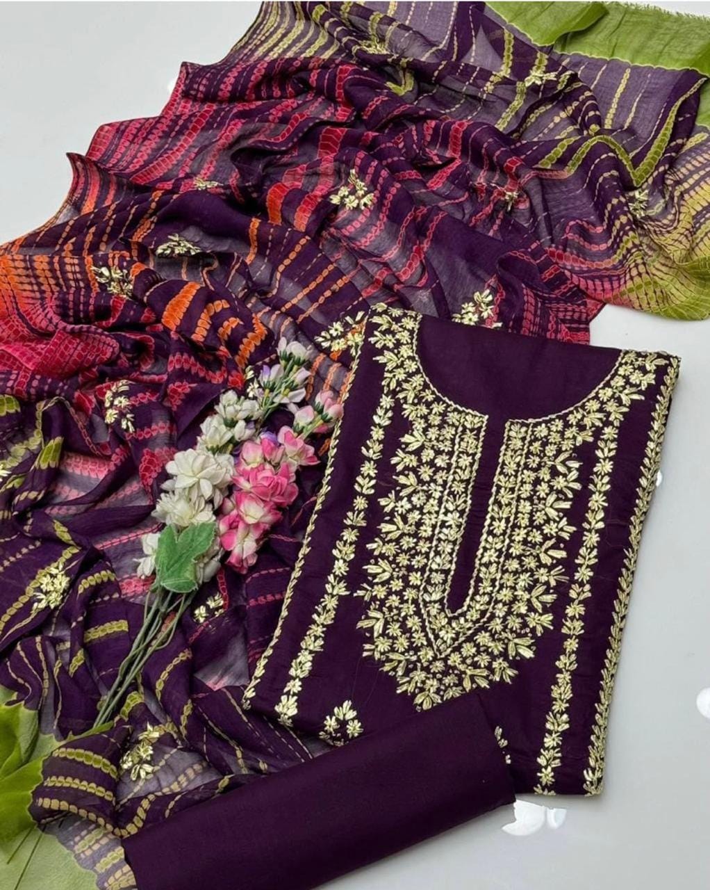 BEAUTIFUL FEMALE SUIT WITH GOTA DESIGN