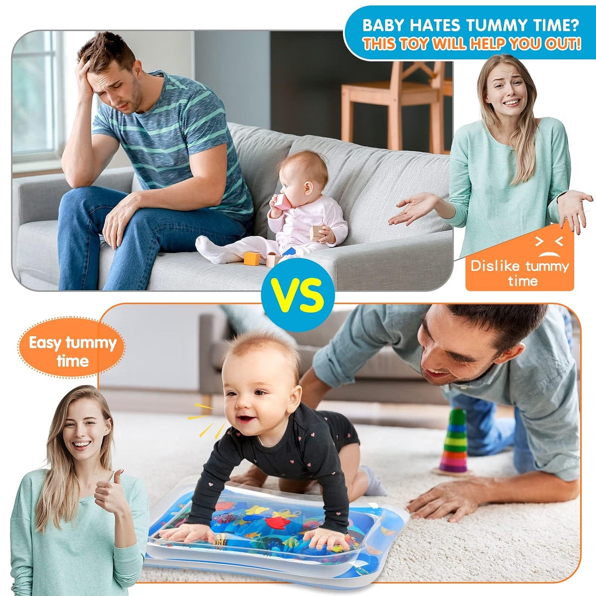 Baby Water Play Mat – Tummy Time Sensory Activity Mat