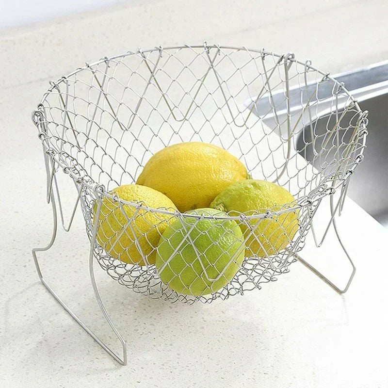 Stainless Steel Multifunctional Folding Frying Chef Basket
